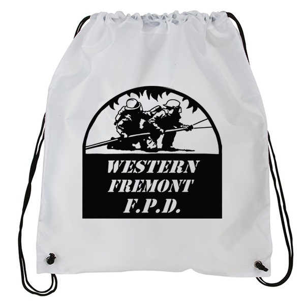 drawstring backpack with logo