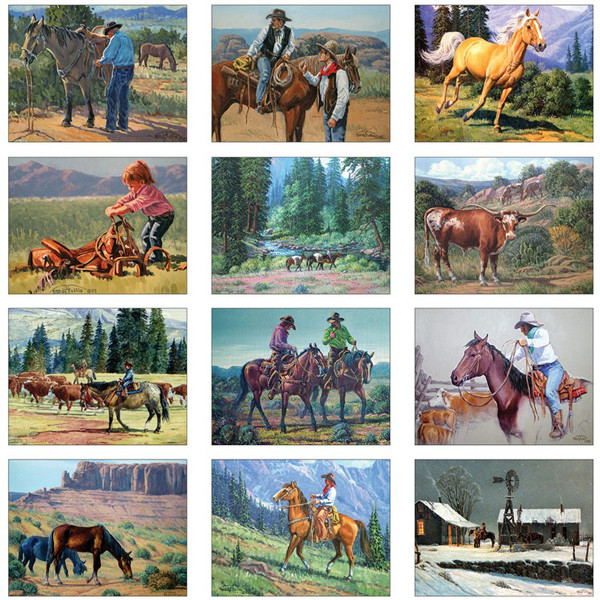 Western Art Wall Calendar Custom Imprinted 4AllPromos