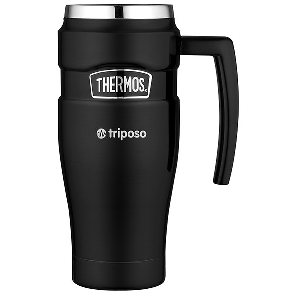 Imprinted 16 Oz Thermos® Travel Mug With Handle 4allpromos 9207