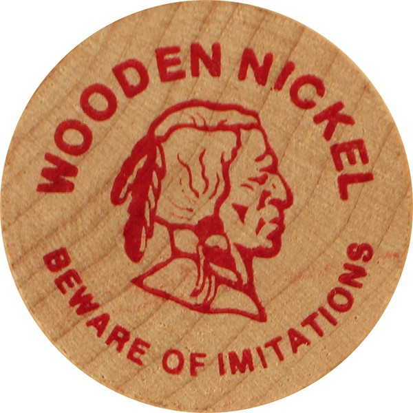 Custom Wooden Nickel With 21 Stock Art Designs | 4AllPromos