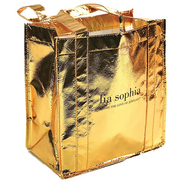 Shopper Tote Bag with Gold Metallic | Imprinted Tote Bags