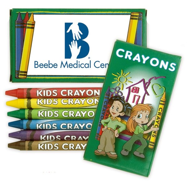 Custom Imprinted Crayon Packs - 6 Crayons | Promotional Crayons