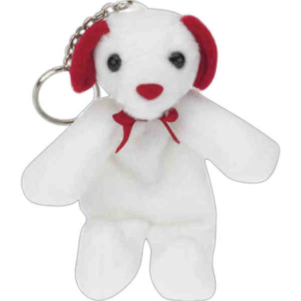 stuffed white puppy