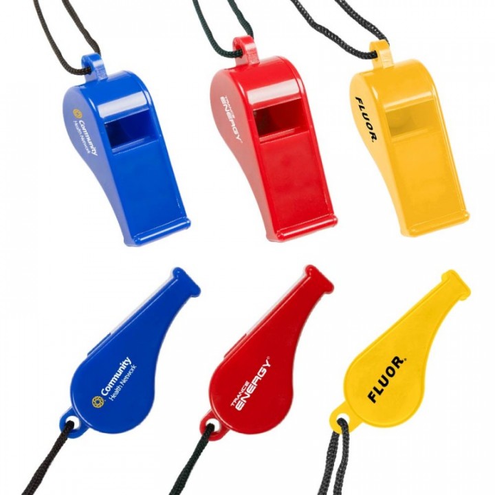 Plastic Whistle Customized with Breakaway Lanyard | Promo Lanyards