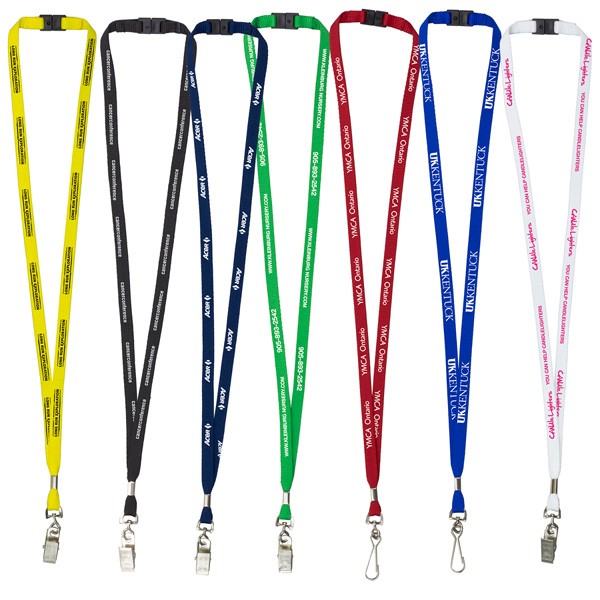 Polyester Lanyard with Imprinted Logos - 3/8