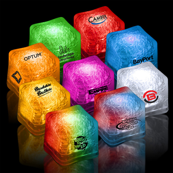 Custom Imprinted Button Activated Glow Ice Cubes