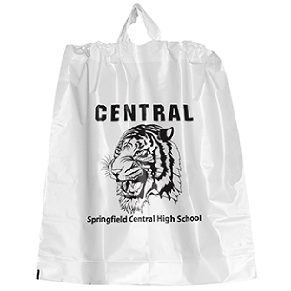 Plastic Drawstring Bags - White, 18 x 20