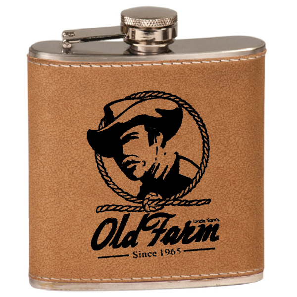 Bulk Corporate Branded 6oz Flask, Logo Engraved