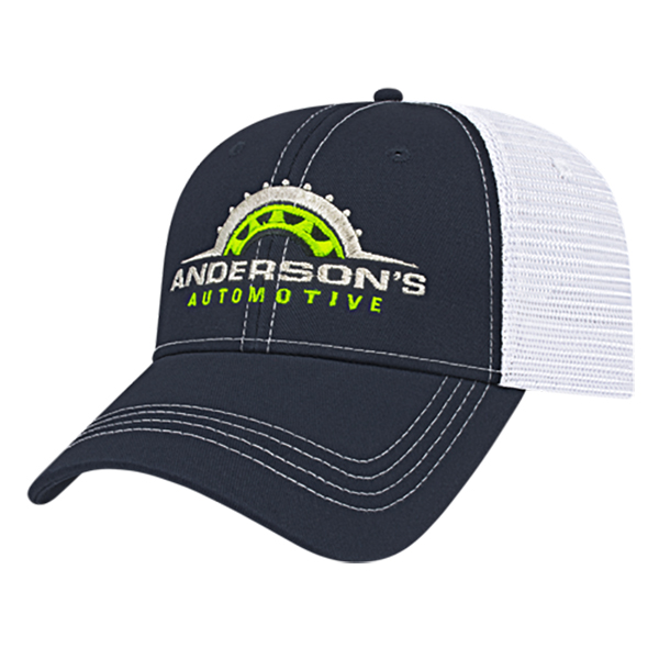 Promotional Contrasting Stitching and Mesh Back Cap